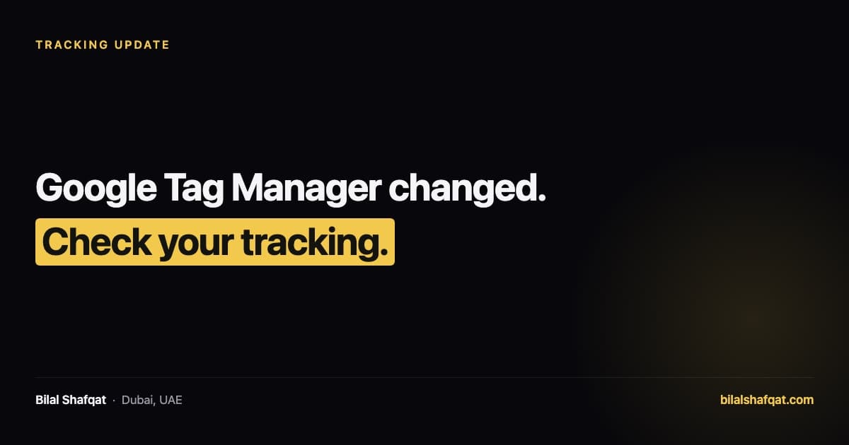 Quote card on the Google Tag Manager update: Google Tag Manager changed, check your tracking