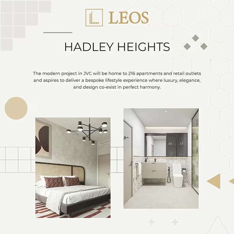 Hadley Heights carousel slide showing bedroom and bathroom interior CGIs