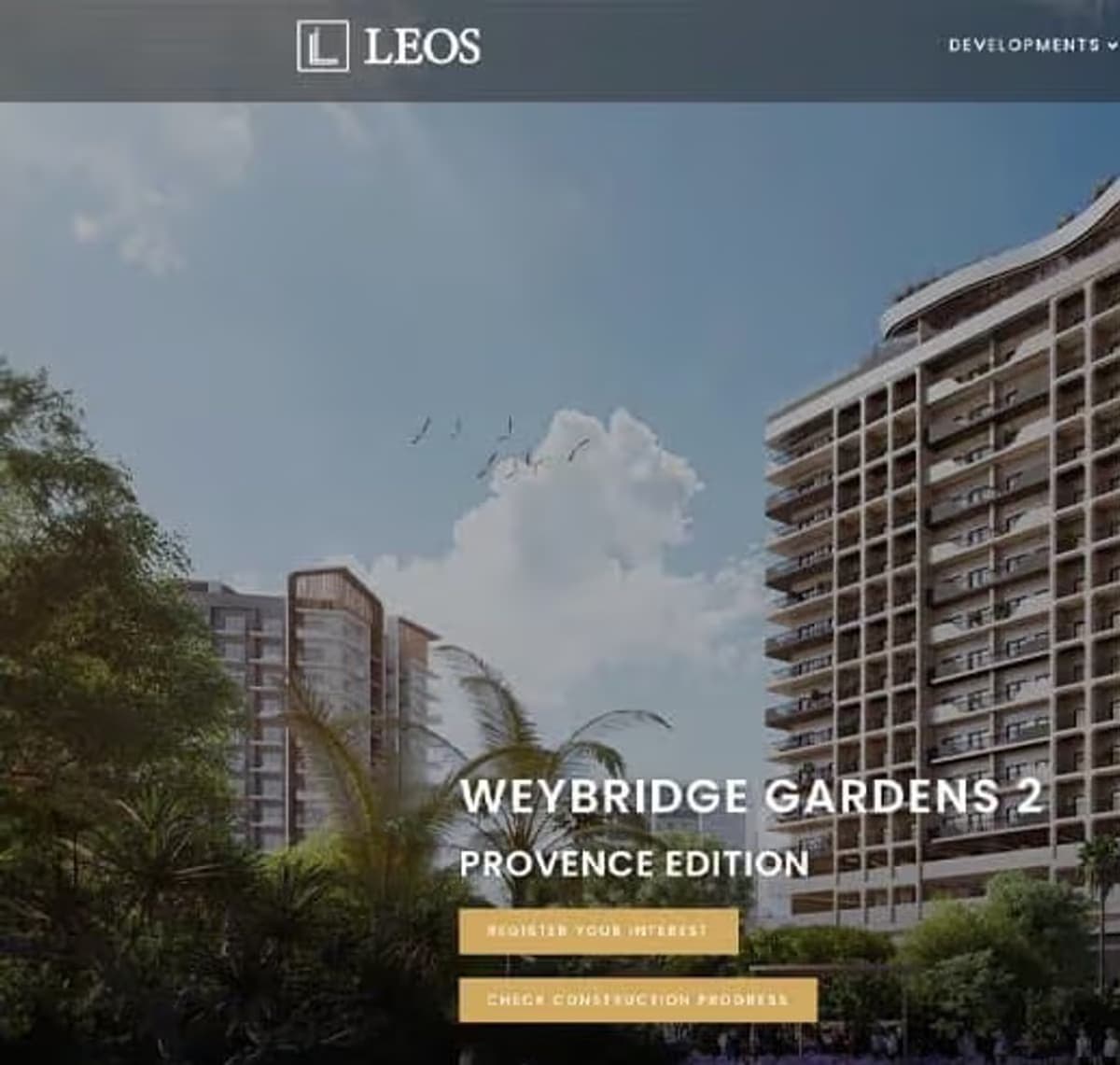 Weybridge Gardens 2 landing page, showing the Provence Edition hero and pricing section