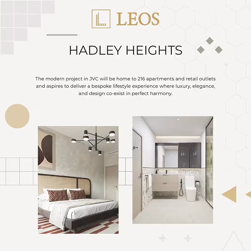 Hadley Heights carousel slide showing bedroom and bathroom interior CGIs