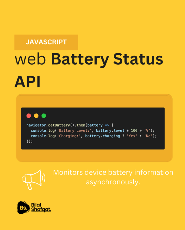 web battery status api bilal shafqat