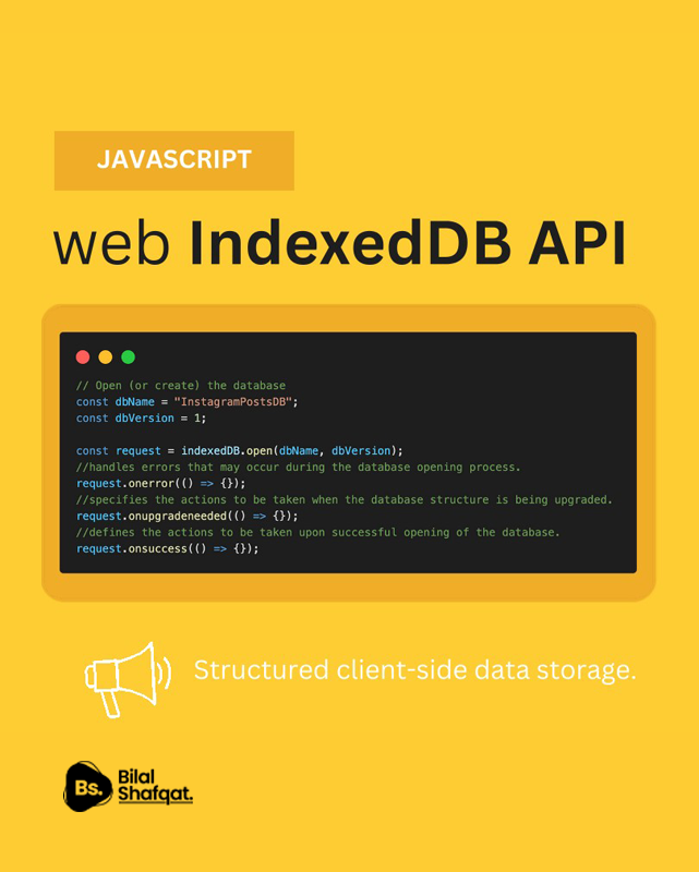 web indexedDB api bilal shafqat