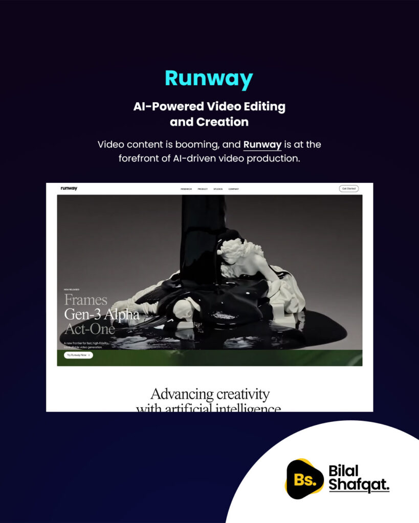 3 Runway - AI-Powered Video Editing and Creation bilal shafqat