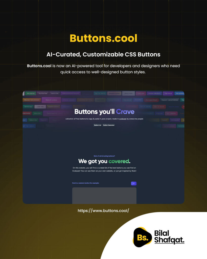 5 Buttons.cool – AI-Curated, Customizable CSS Buttons bilal shafqat