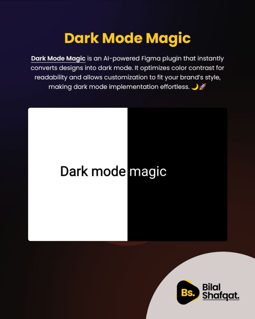 Dark Mode Magic ai powered figma plugin bilal shafqat