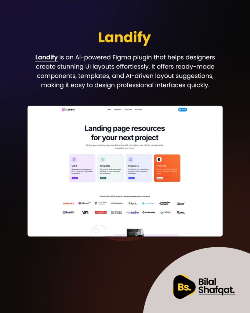 Landify ai powered figma plugin bilal shafqat