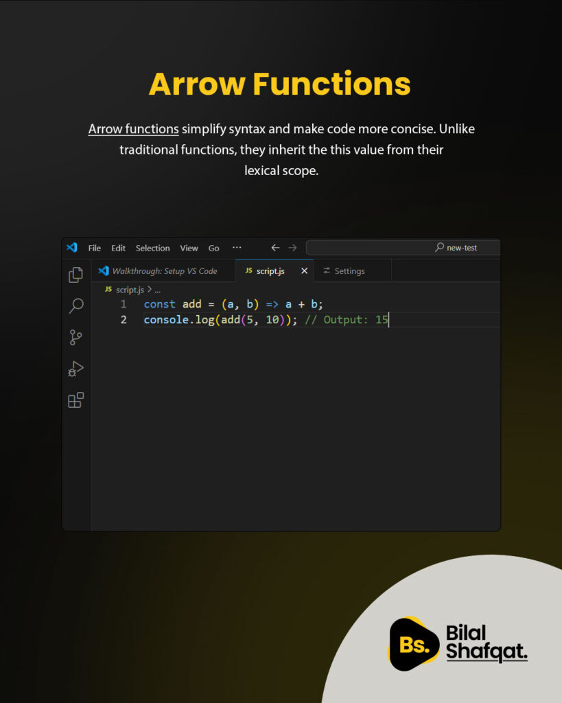 arrow function bilal shafqat