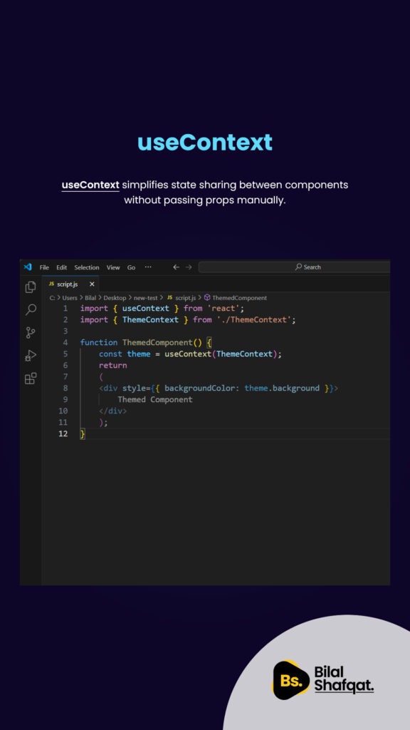 useContext - Avoiding Props Drilling bilal shafqat