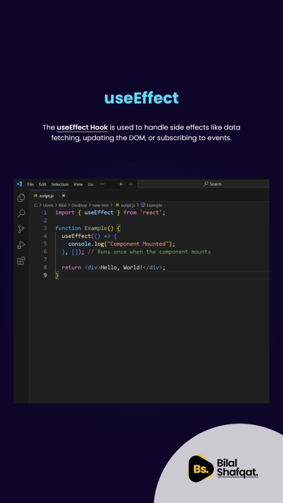 useEffect - Handling Side Effects bilal shafqat