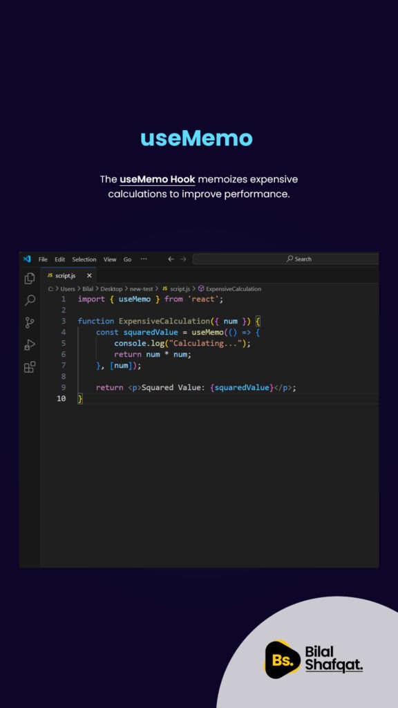 useMemo - Optimizing Performance bilal shafqat