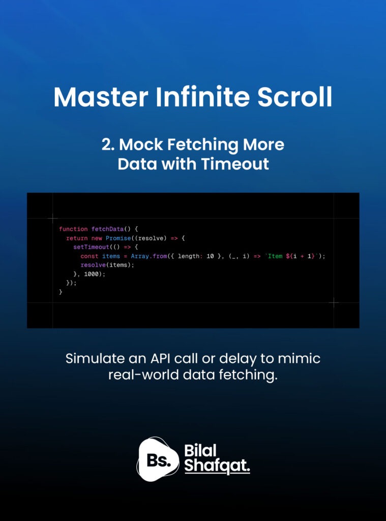 Mock Fetching More Data with Timeout bilal shafqat