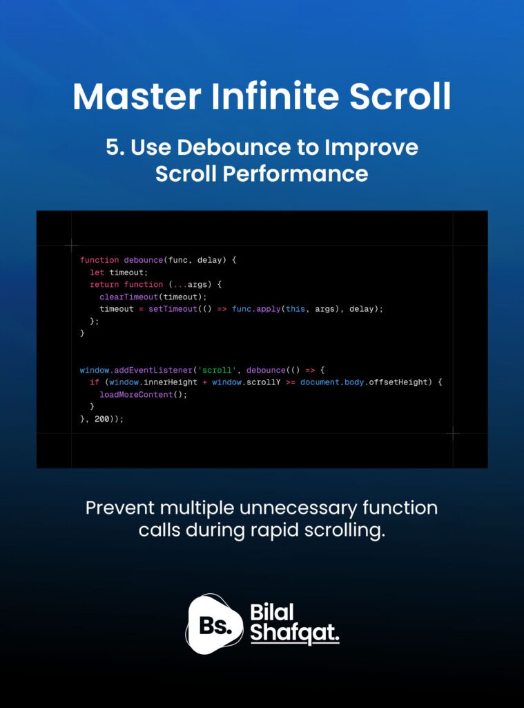 Use Debounce to Improve Scroll Performance bilal shafqat