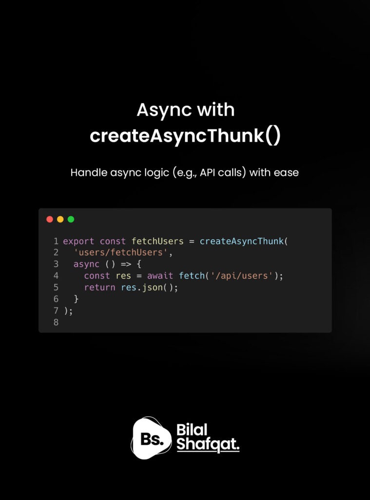 Handling Async Actions with createAsyncThunk bilal shafqat