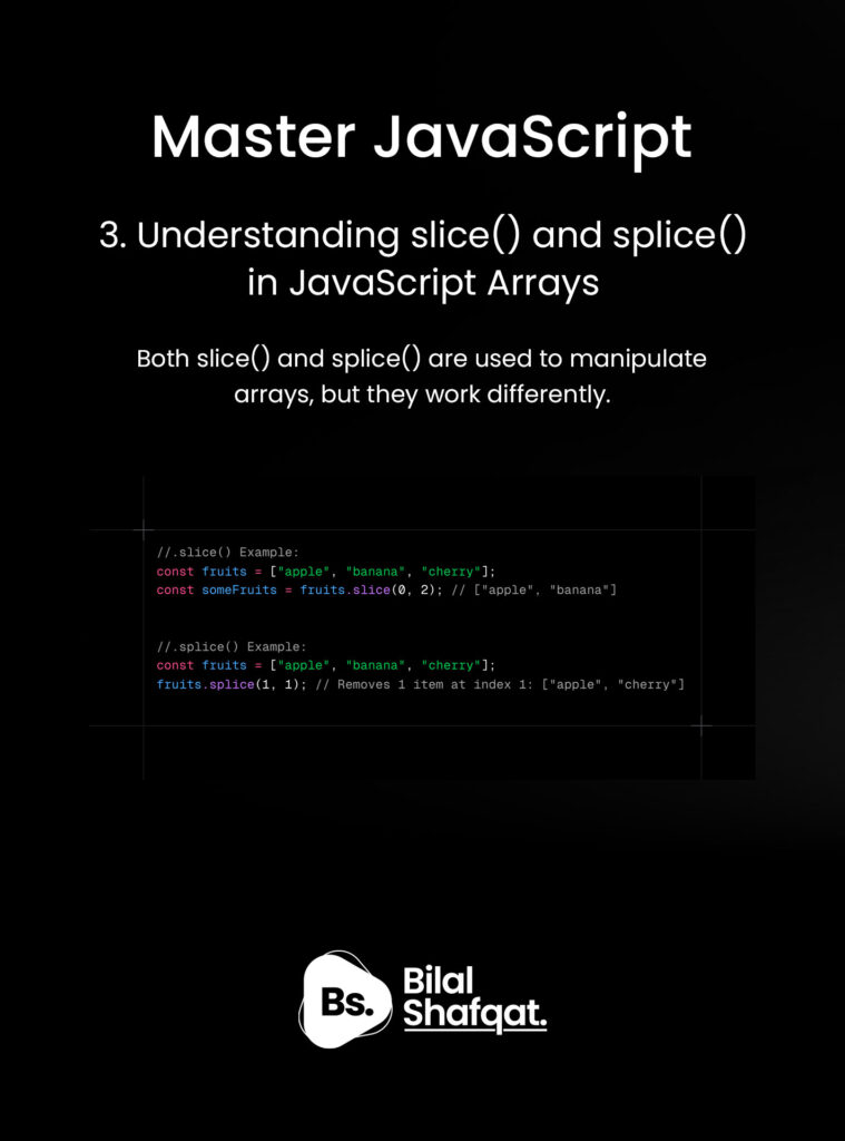 understanding slice and splice in javascript bilal shafqat